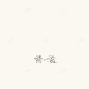 0.1CTW Lab Grown Flower Stud Earrings