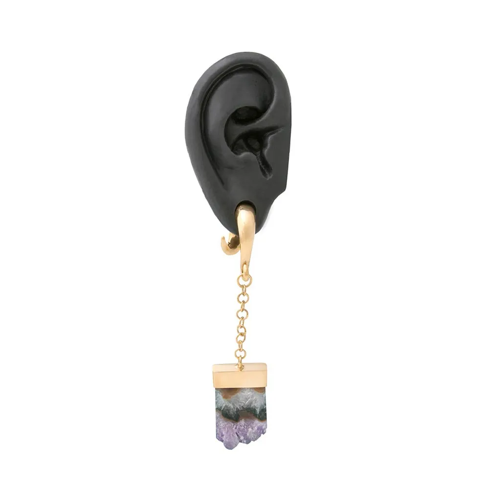 0g Amethyst Waterfall Gold Plated Spiral Plug Earrings — Price Per 2