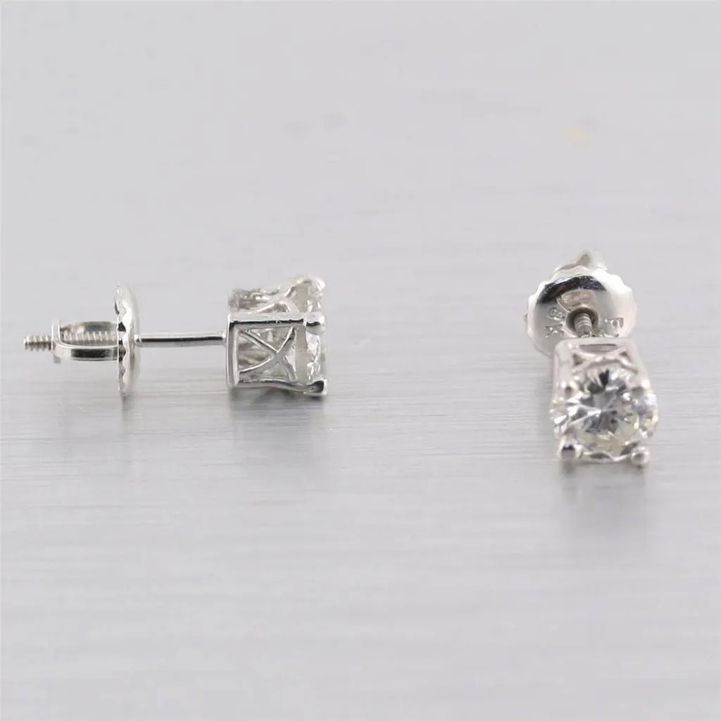 1 carat Round Cut Diamond Stud Earrings