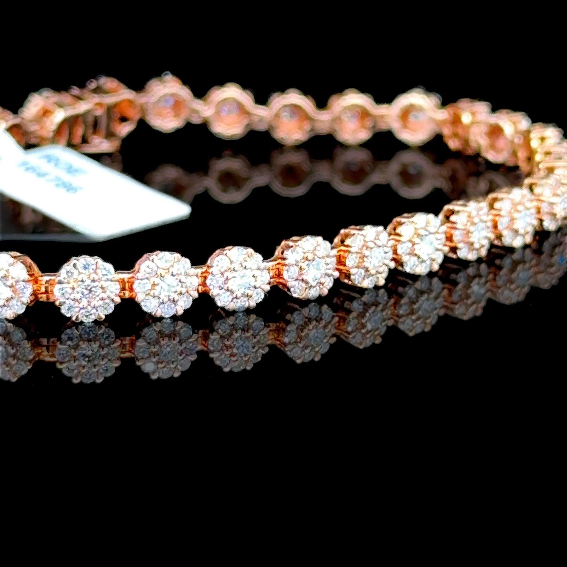 10K Rose Gold Diamond Flower Bracelet (2 7/8ct, 7-inch)