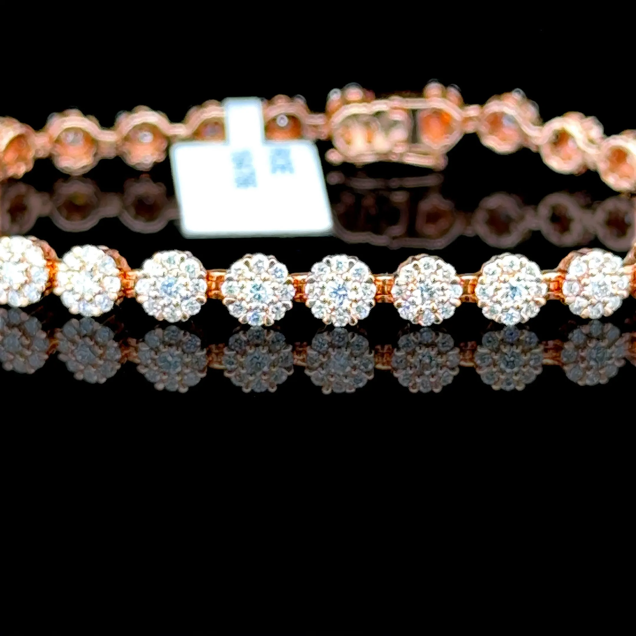 10K Rose Gold Diamond Flower Bracelet (2 7/8ct, 7-inch)