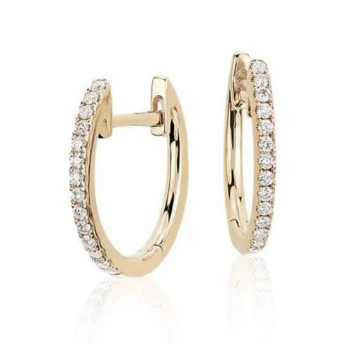 10K Yellow Gold .16CTW Diamond Huggies