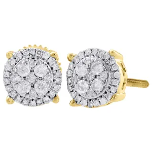 1/2ctw Diamond Cluster Stud Earrings