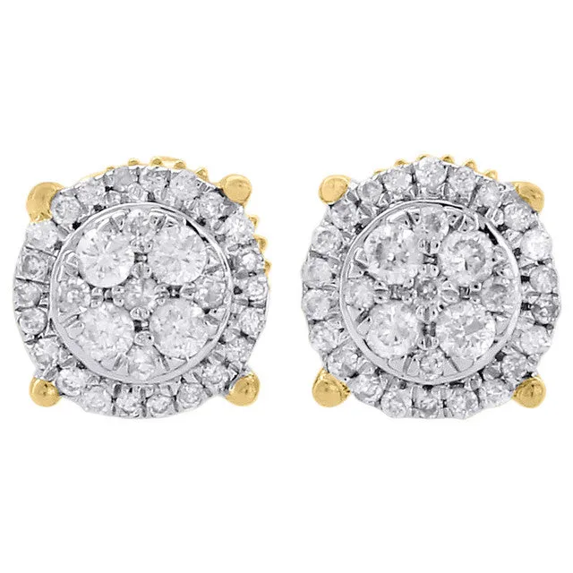 1/2ctw Diamond Cluster Stud Earrings