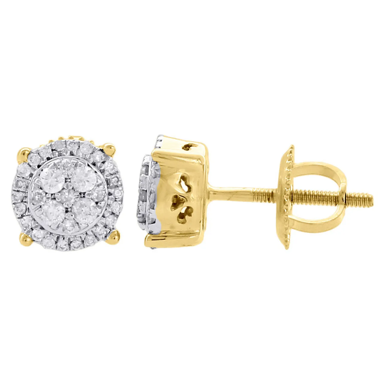 1/2ctw Diamond Cluster Stud Earrings