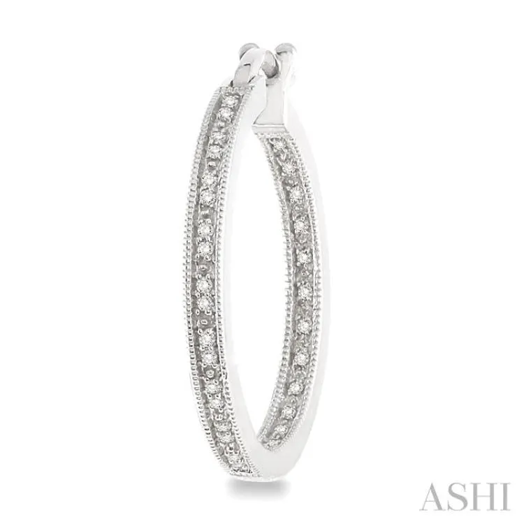 1/4 Ctw Single Cut Diamond Hoop Earrings in Sterling Silver