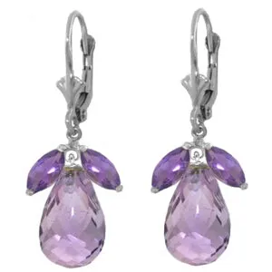 14.4 Carat 14K Solid White Gold Just And Fair Amethyst Earrings