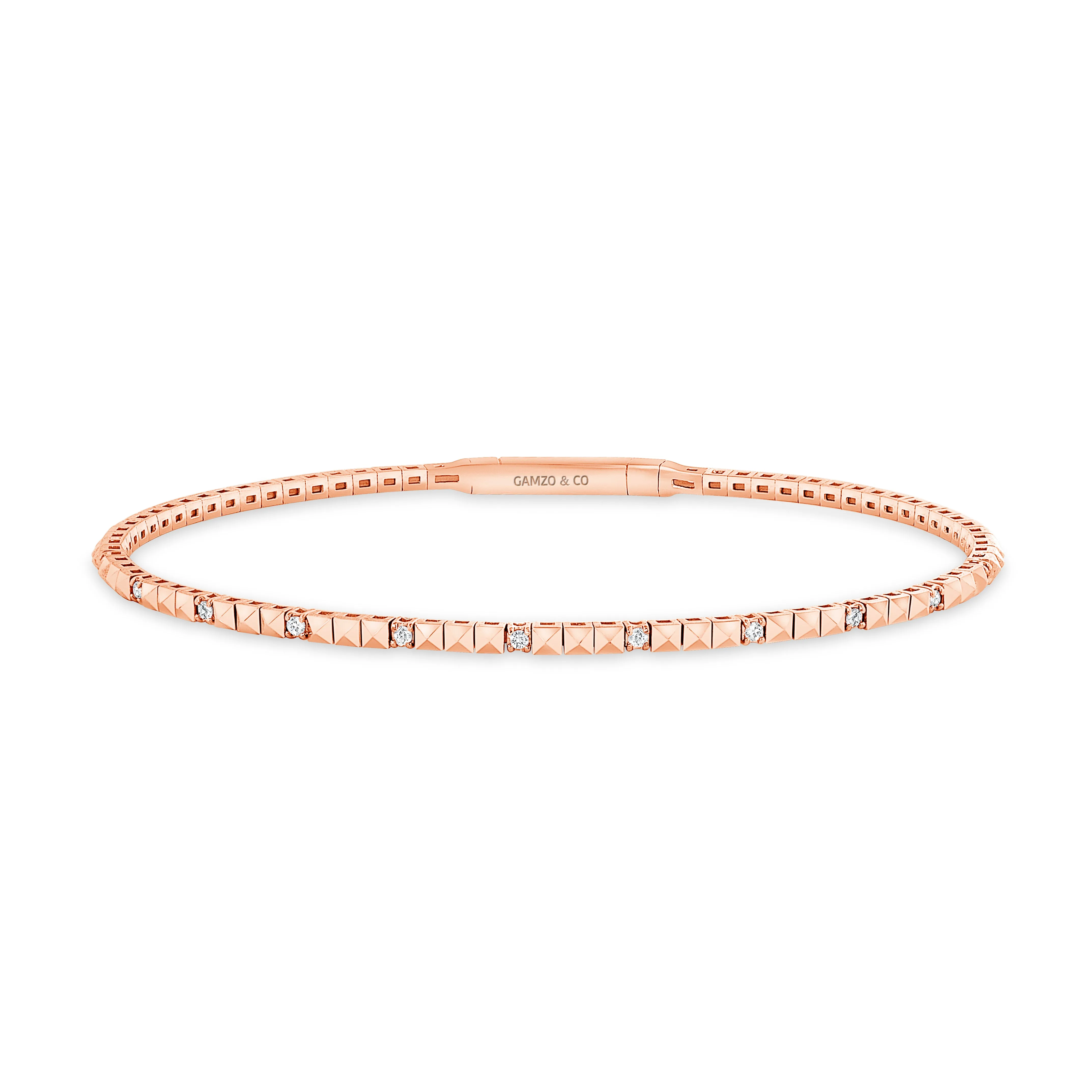 14k Gold Natural Diamond Bangle - Diamond Bracelet