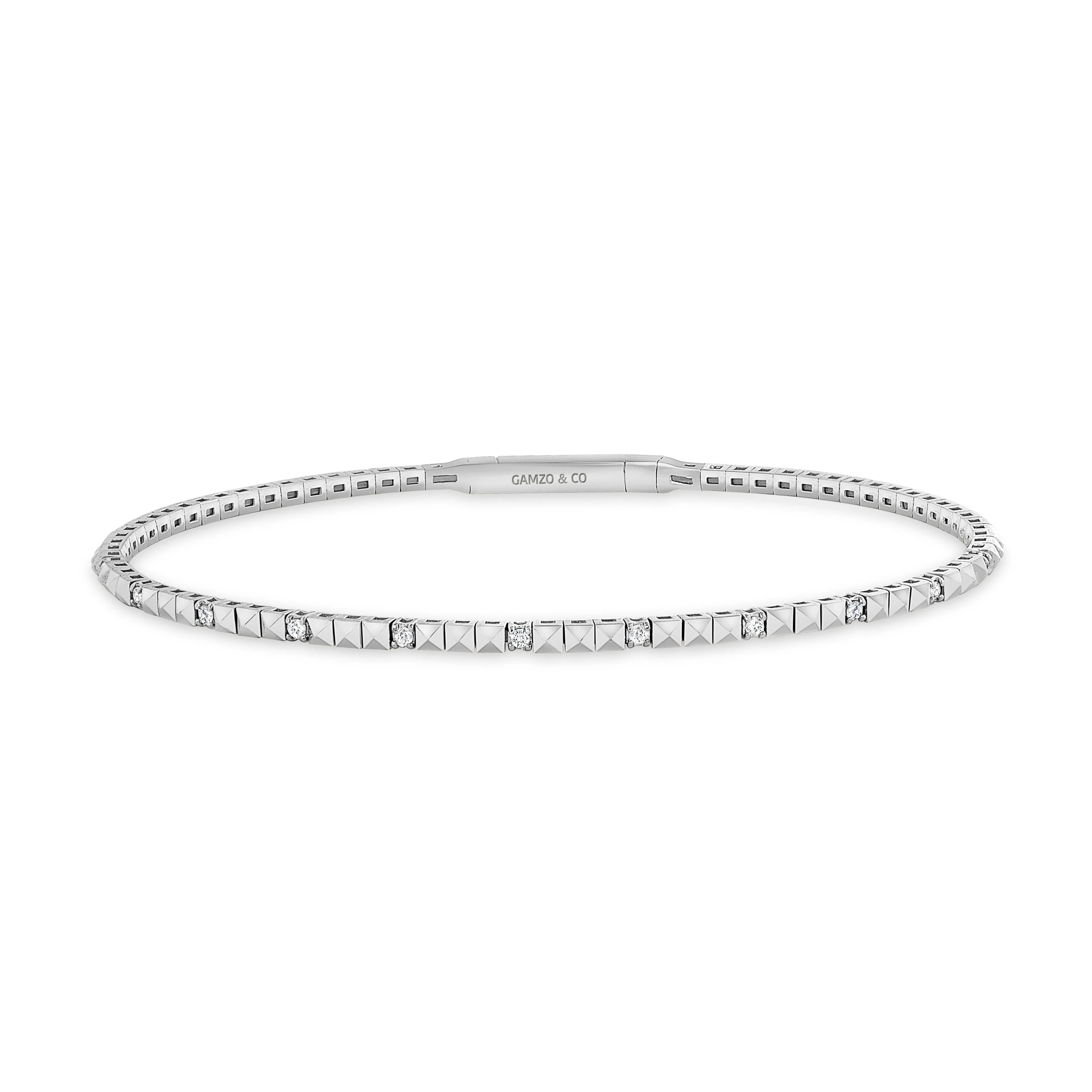 14k Gold Natural Diamond Bangle - Diamond Bracelet