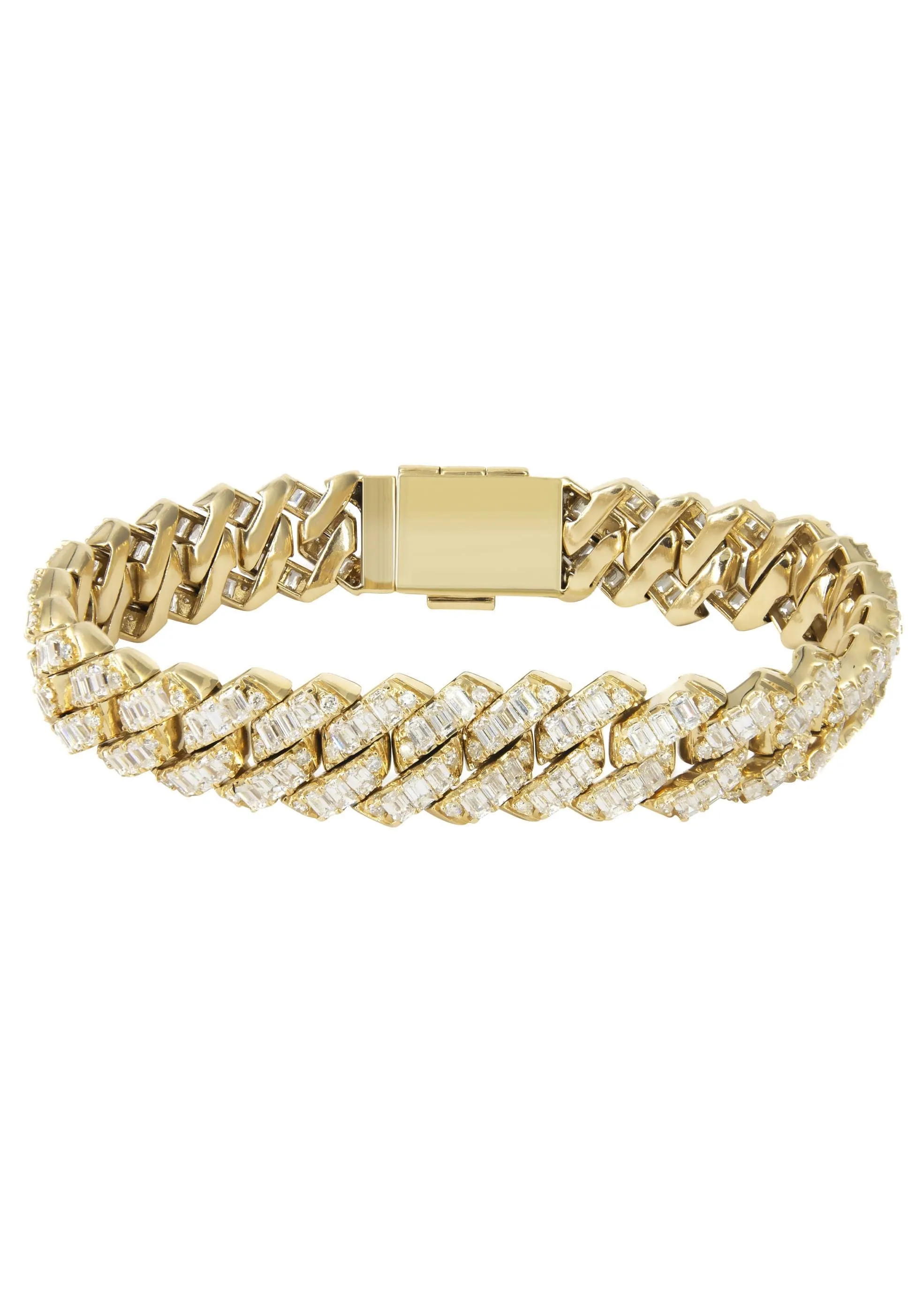 14K Iced Out Baguette Diamond Miami Cuban Link Bracelet | 66.28 Grams | 21.45 Carats