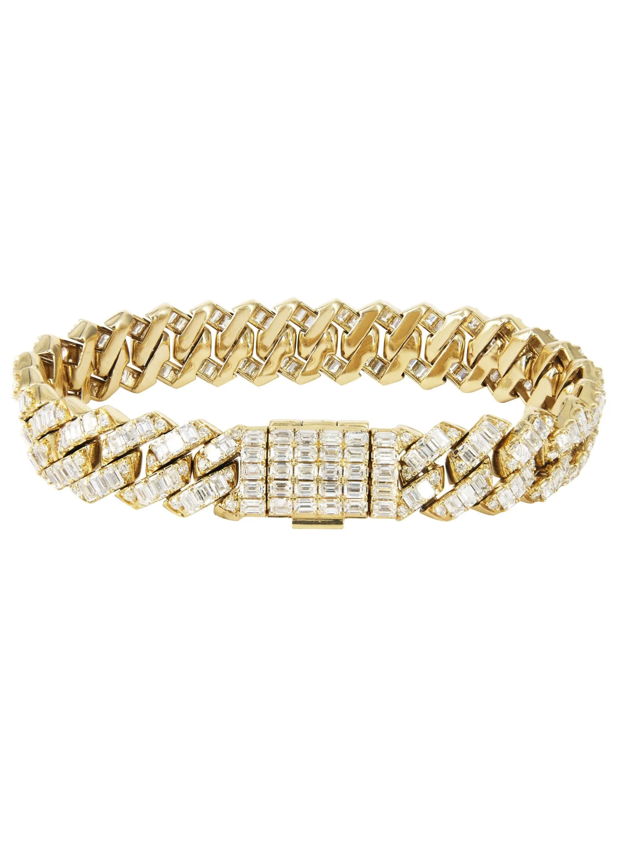 14K Iced Out Baguette Diamond Miami Cuban Link Bracelet | 66.28 Grams | 21.45 Carats