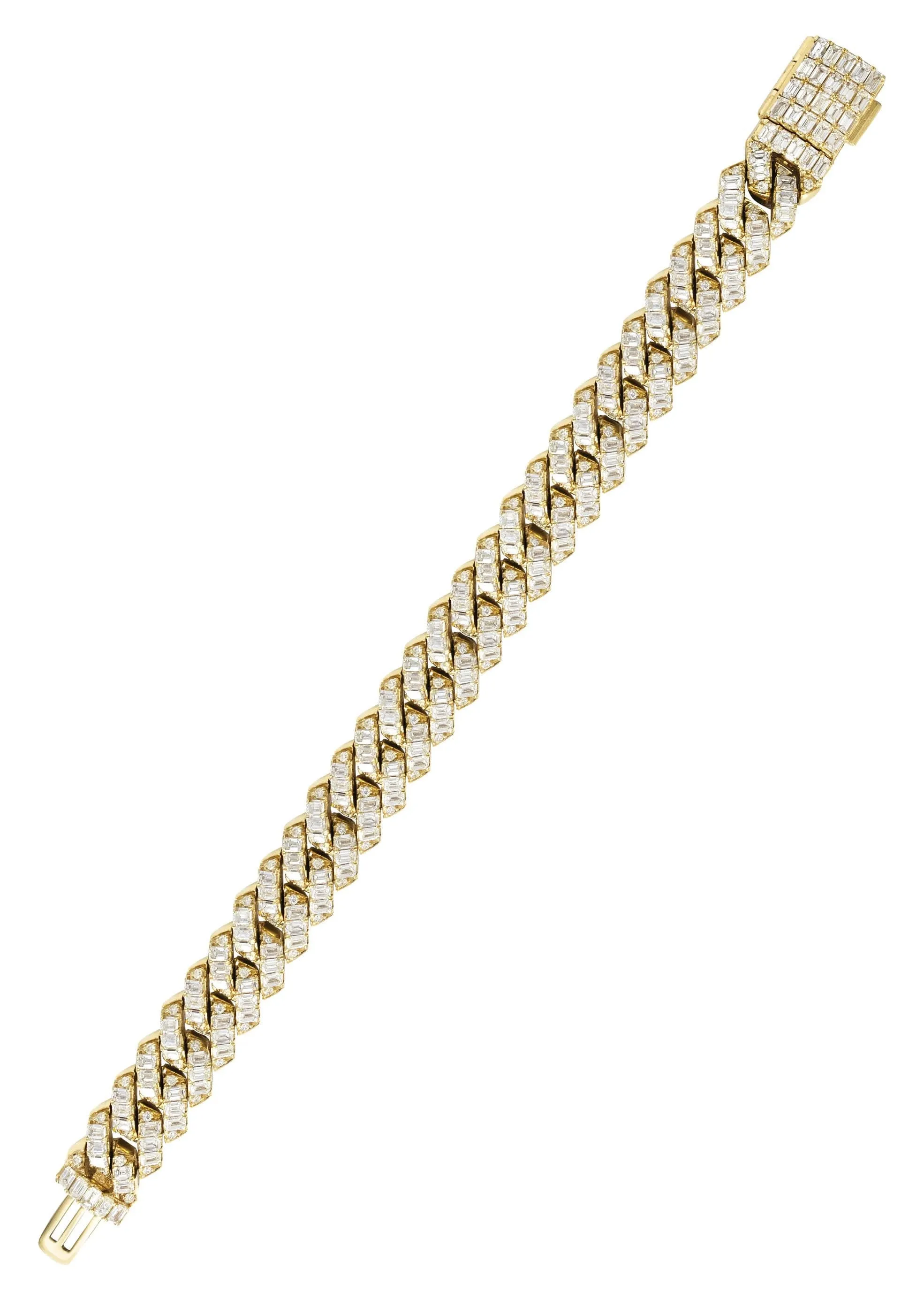 14K Iced Out Baguette Diamond Miami Cuban Link Bracelet | 66.28 Grams | 21.45 Carats