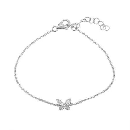 14K Rose Gold Butterfly Diamond Bracelet