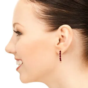 14K Solid Rose Gold Natural Ruby Earrings