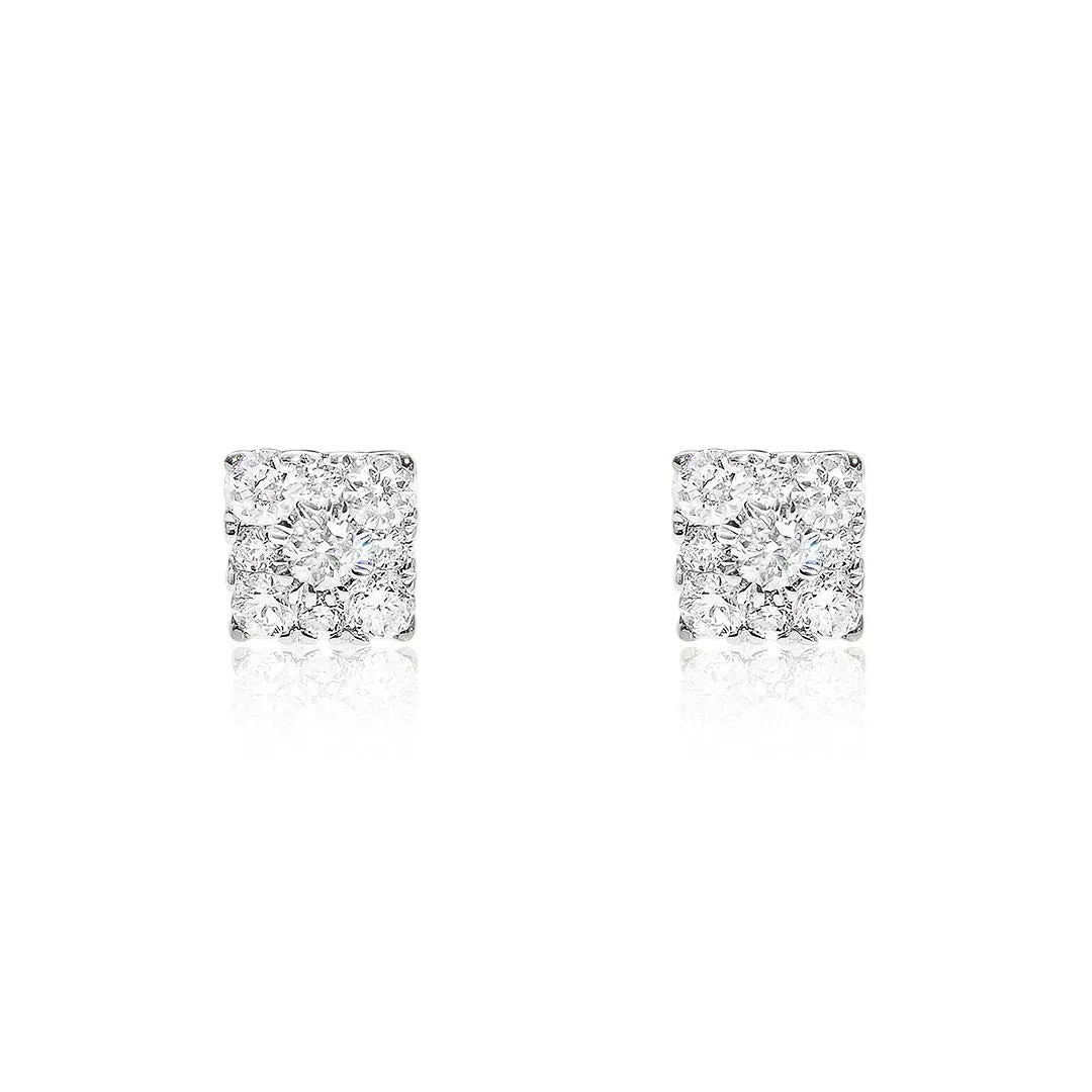 14k Solid White Gold Diamond Studs 0.22 ctw