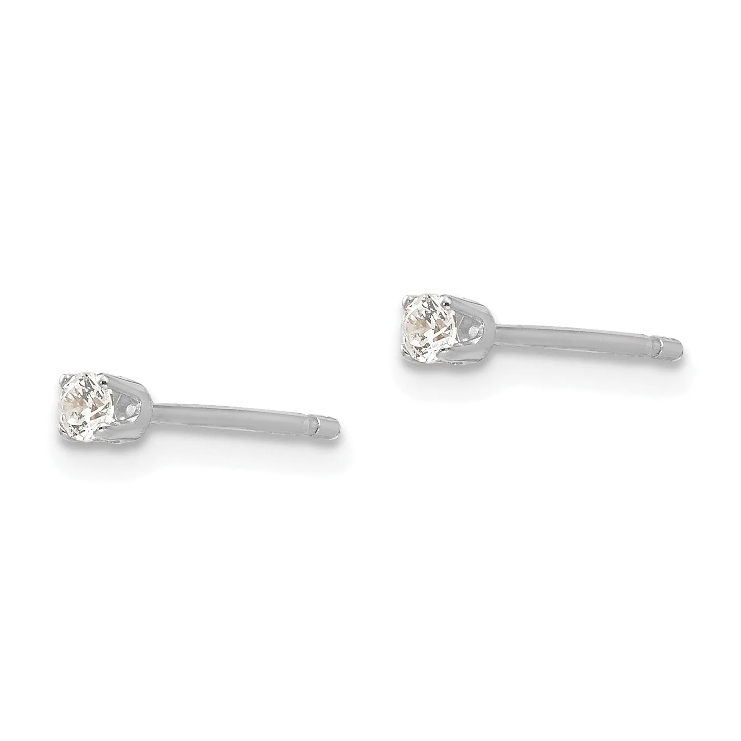 14k White Gold Cubic Zirconia Stud Earrings