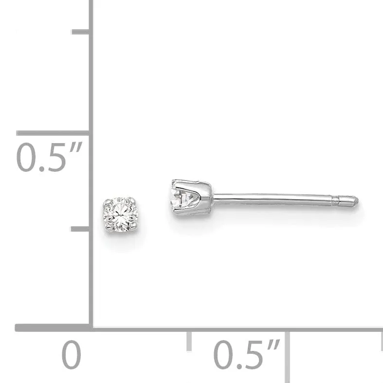 14k White Gold Cubic Zirconia Stud Earrings