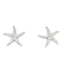 14K White Natural Diamond Stud Earrings