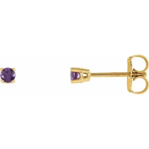 14K Yellow 2.5 mm Natural Amethyst Stud Earrings