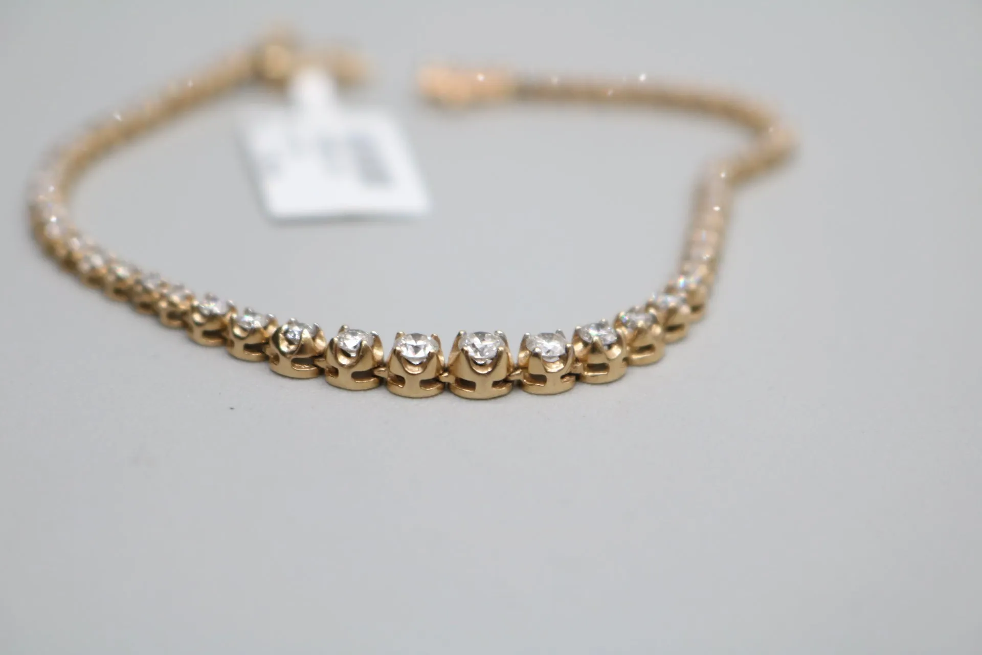 14K Yellow Gold Diamond Tennis Bracelet (7 Inches) (Local Pick-up only)