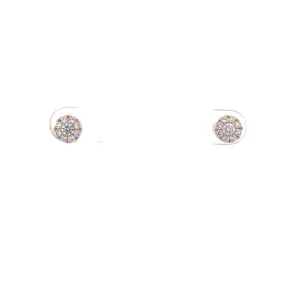 14KT Yellow Diamond Cluster Studs