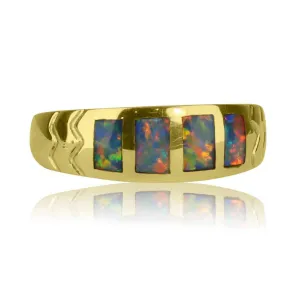 14kt Yellow Gold Opal inlay ring