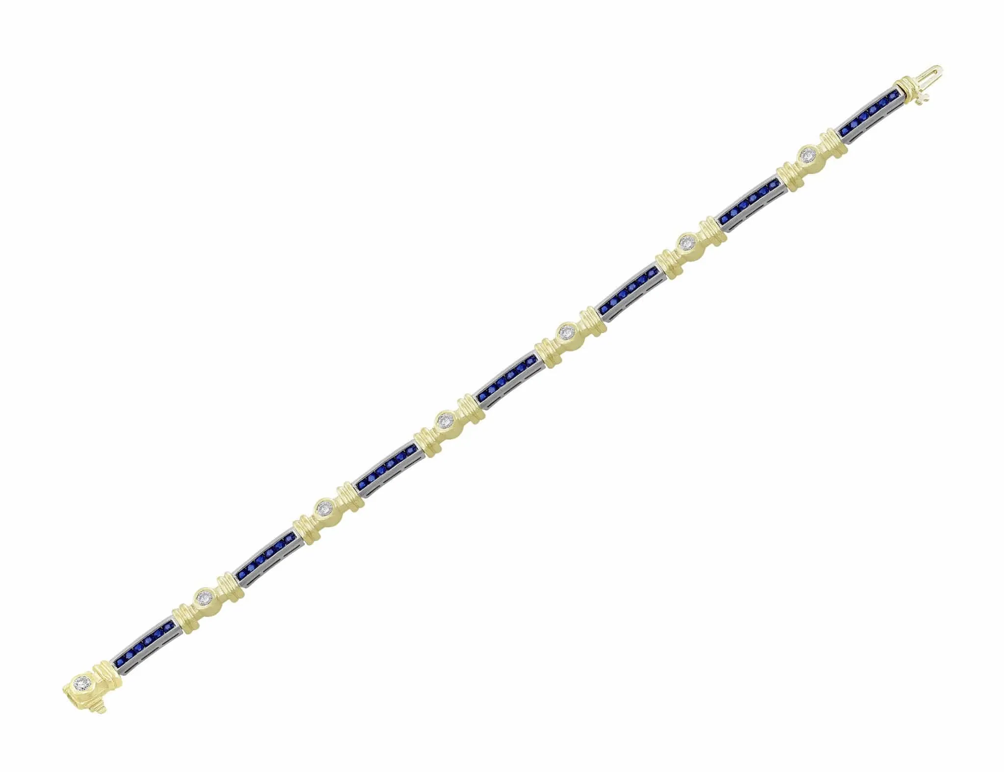 14kt Yellow Gold Sapphire & Diamond Bracelet