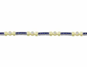 14kt Yellow Gold Sapphire & Diamond Bracelet