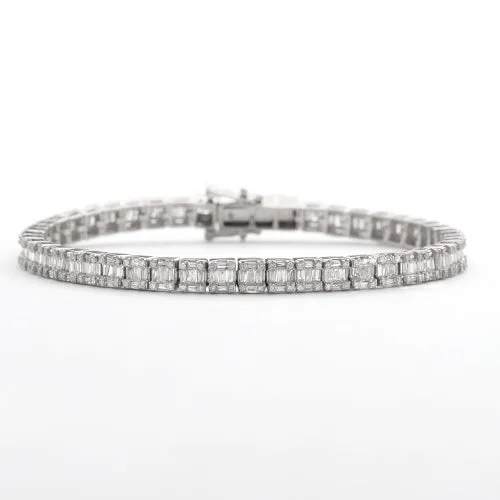 14KW 4.50CTW BAGUETTE DIAMOND BRACELET