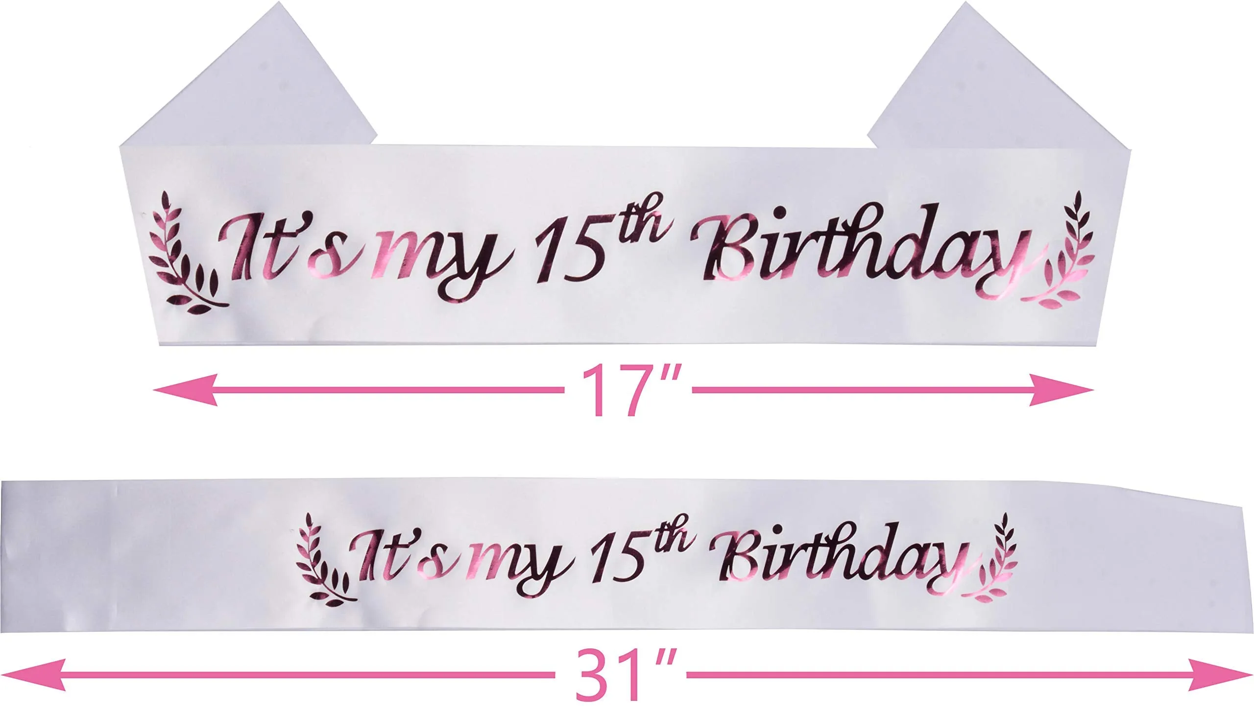 15th Birthday Gifts for Girls, 15th Birthday Tiara and Sash, Its My 15th Birthday Sash