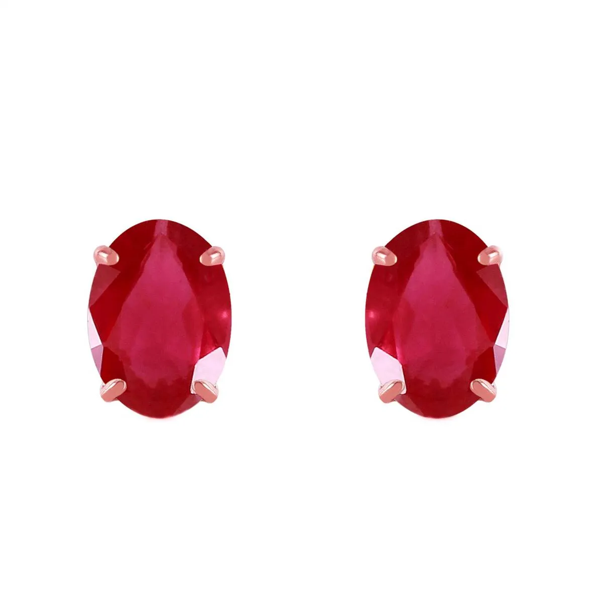 1.8 Carat 14K Solid Rose Gold Stud Earrings Natural Ruby