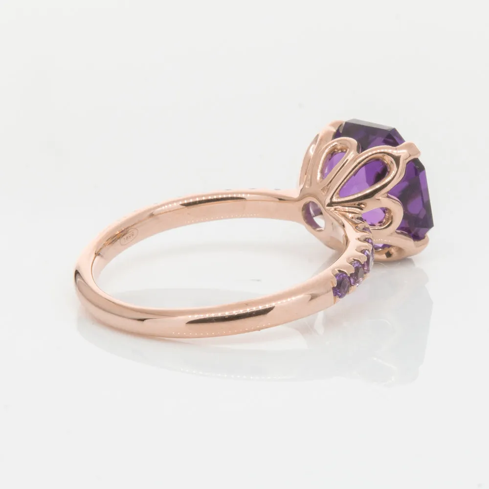 18ct Rose Gold Amethyst Octavus Ring