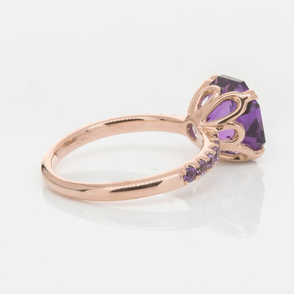 18ct Rose Gold Amethyst Octavus Ring