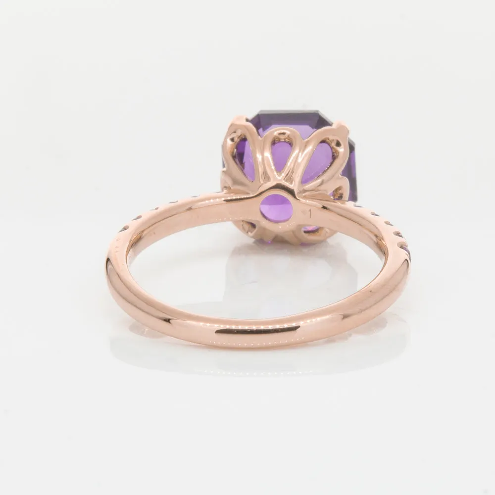 18ct Rose Gold Amethyst Octavus Ring