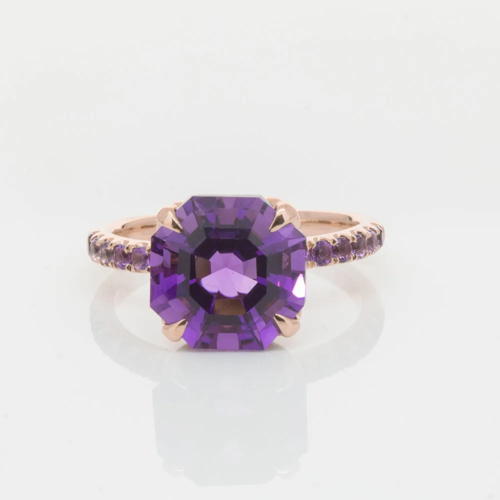 18ct Rose Gold Amethyst Octavus Ring