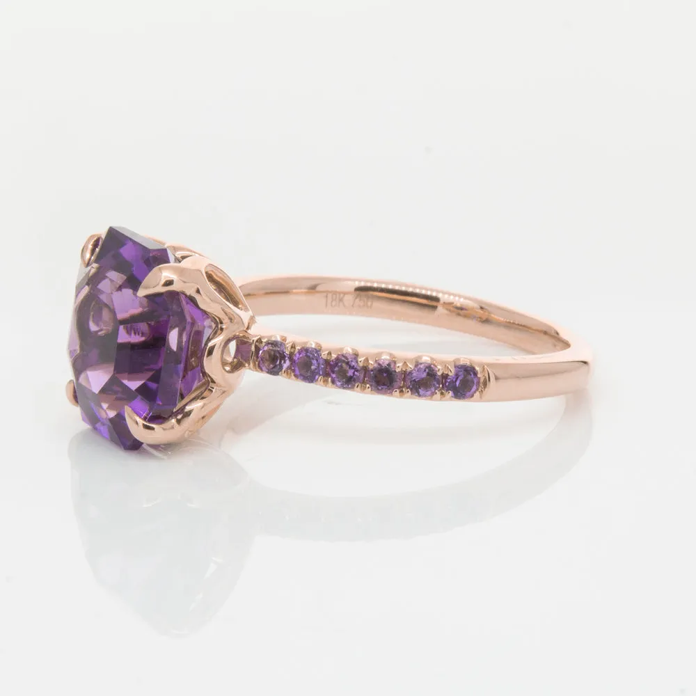 18ct Rose Gold Amethyst Octavus Ring