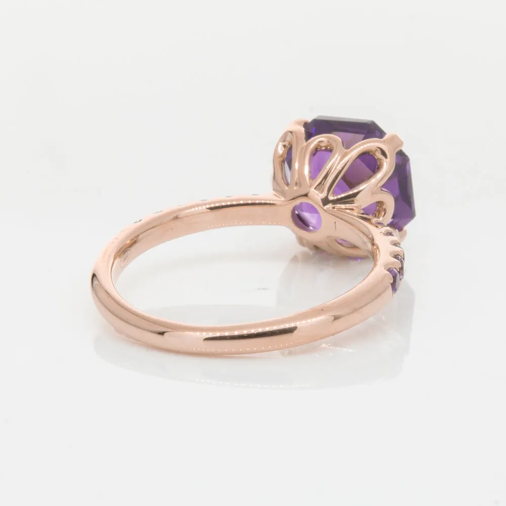 18ct Rose Gold Amethyst Octavus Ring