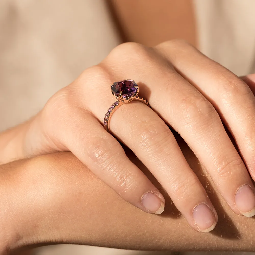 18ct Rose Gold Amethyst Octavus Ring