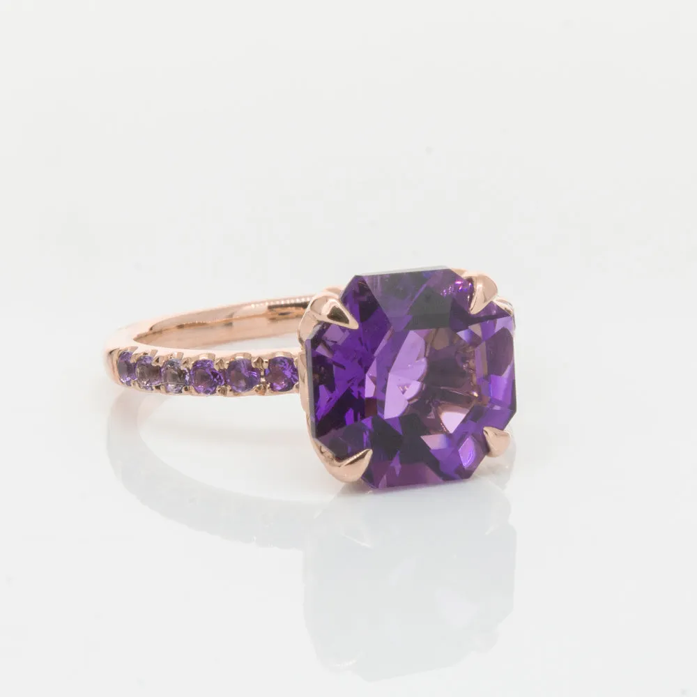 18ct Rose Gold Amethyst Octavus Ring