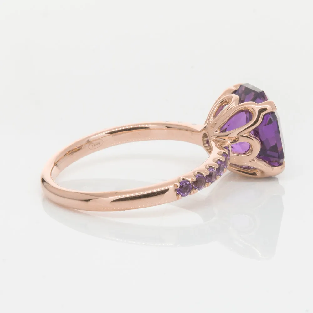 18ct Rose Gold Amethyst Octavus Ring