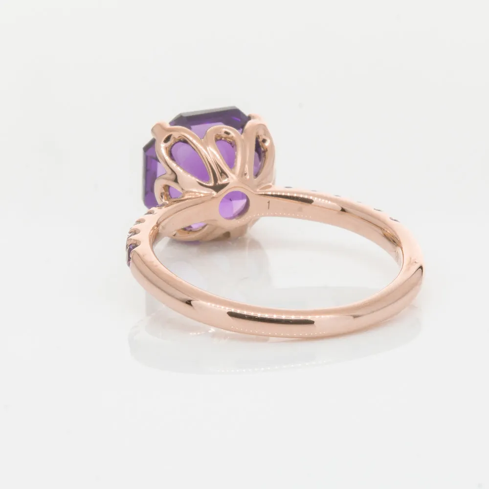 18ct Rose Gold Amethyst Octavus Ring