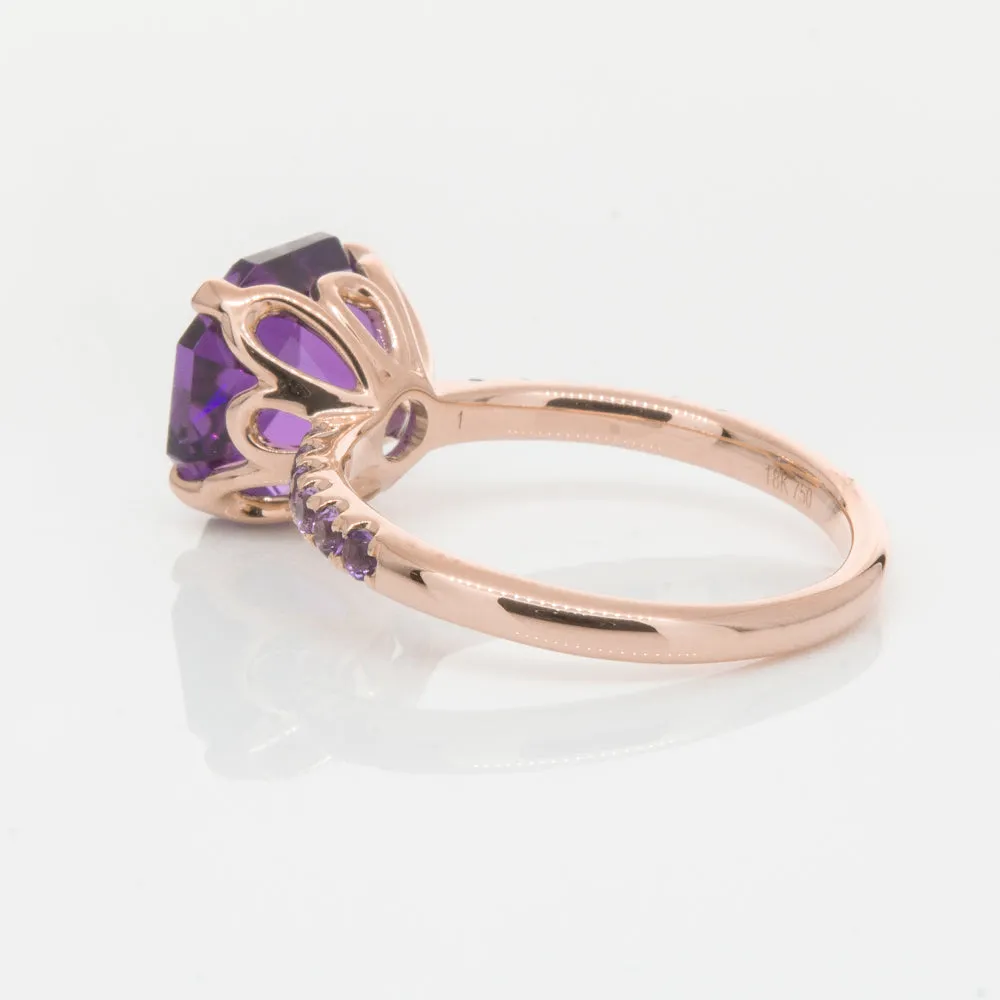 18ct Rose Gold Amethyst Octavus Ring