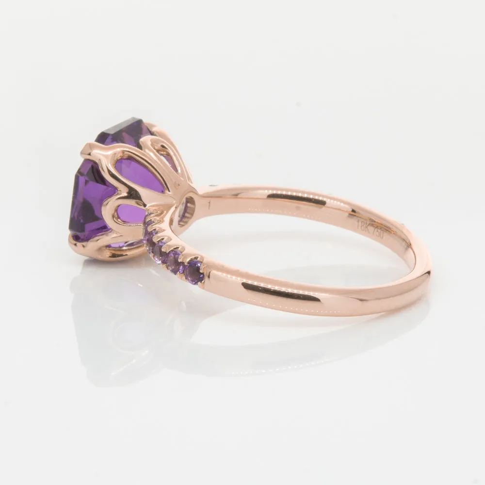 18ct Rose Gold Amethyst Octavus Ring