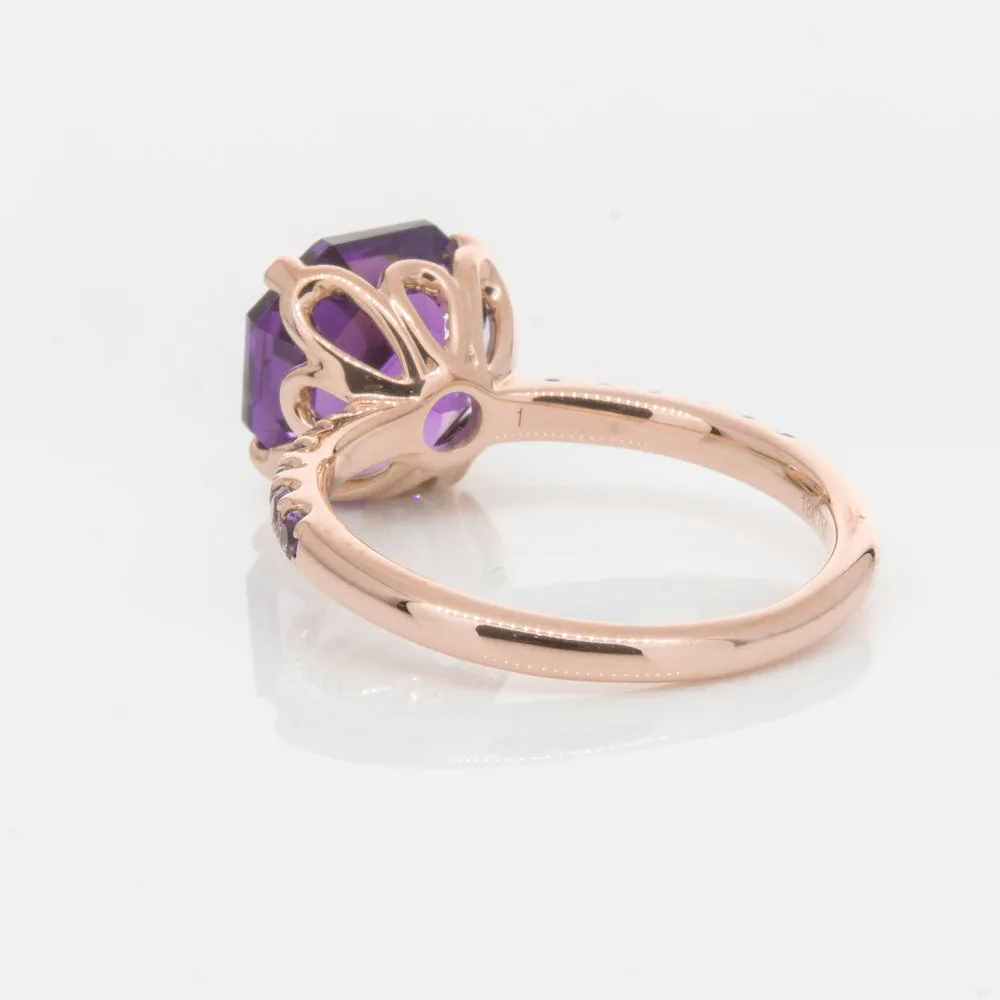 18ct Rose Gold Amethyst Octavus Ring