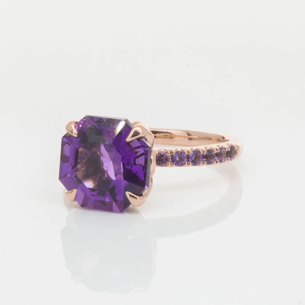 18ct Rose Gold Amethyst Octavus Ring