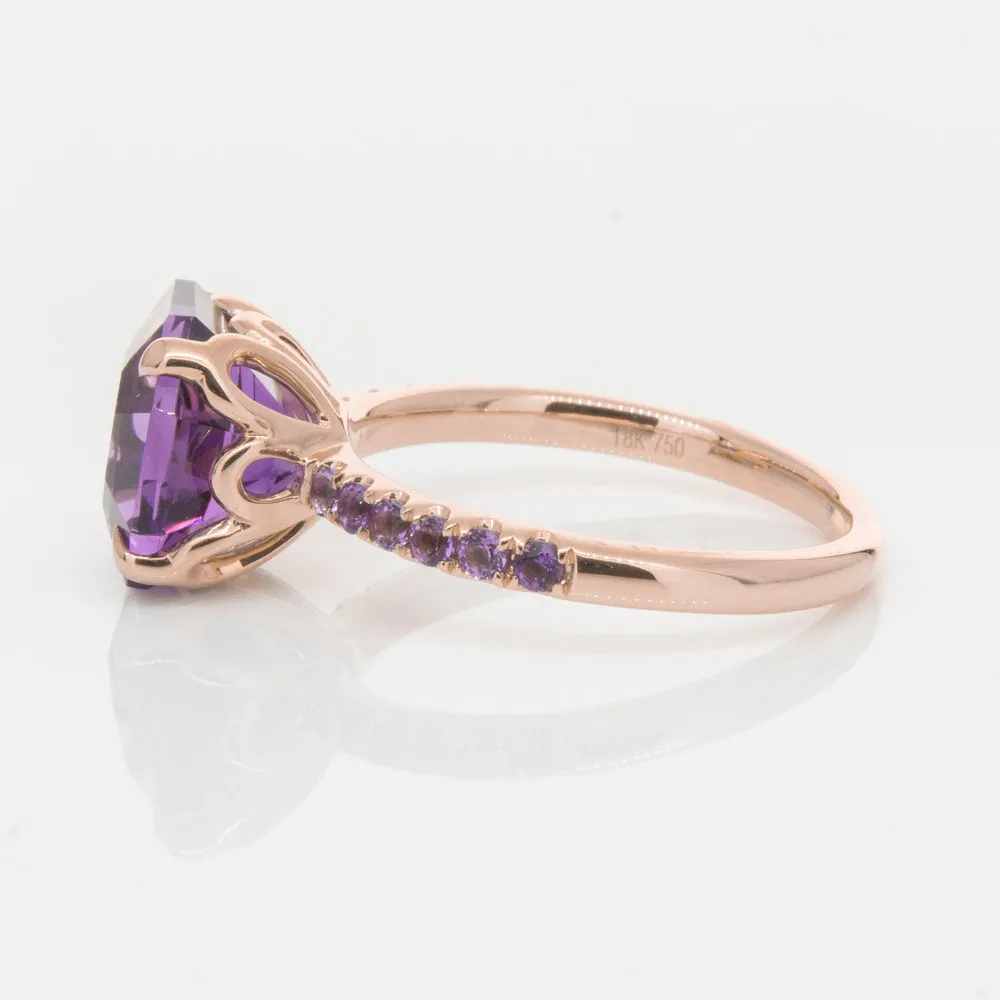 18ct Rose Gold Amethyst Octavus Ring