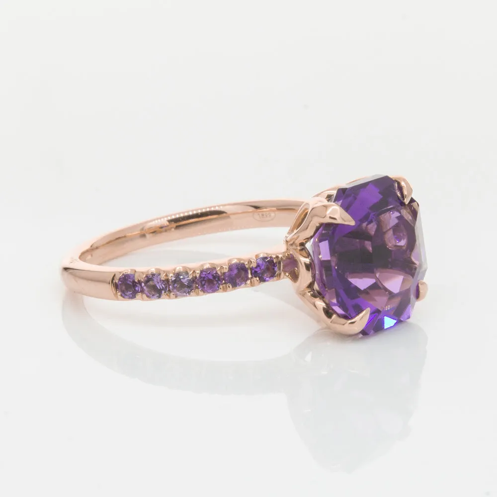 18ct Rose Gold Amethyst Octavus Ring