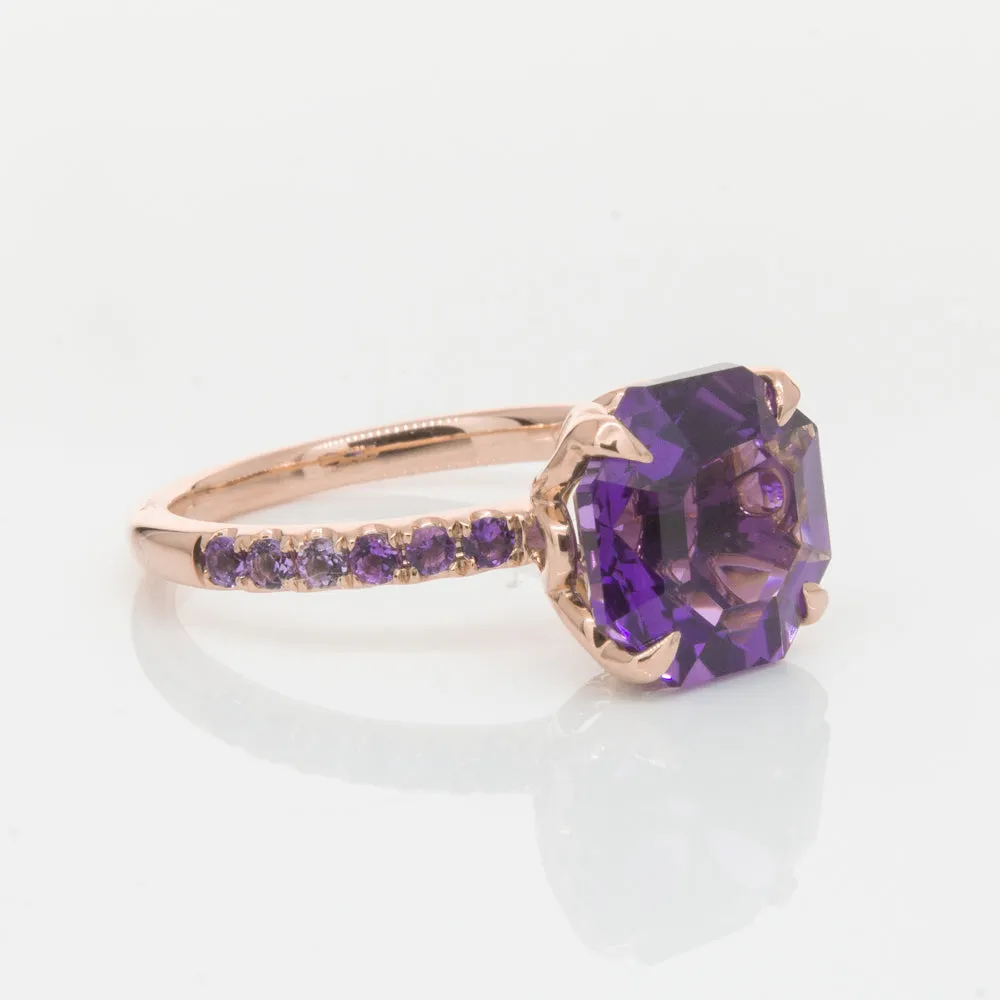 18ct Rose Gold Amethyst Octavus Ring