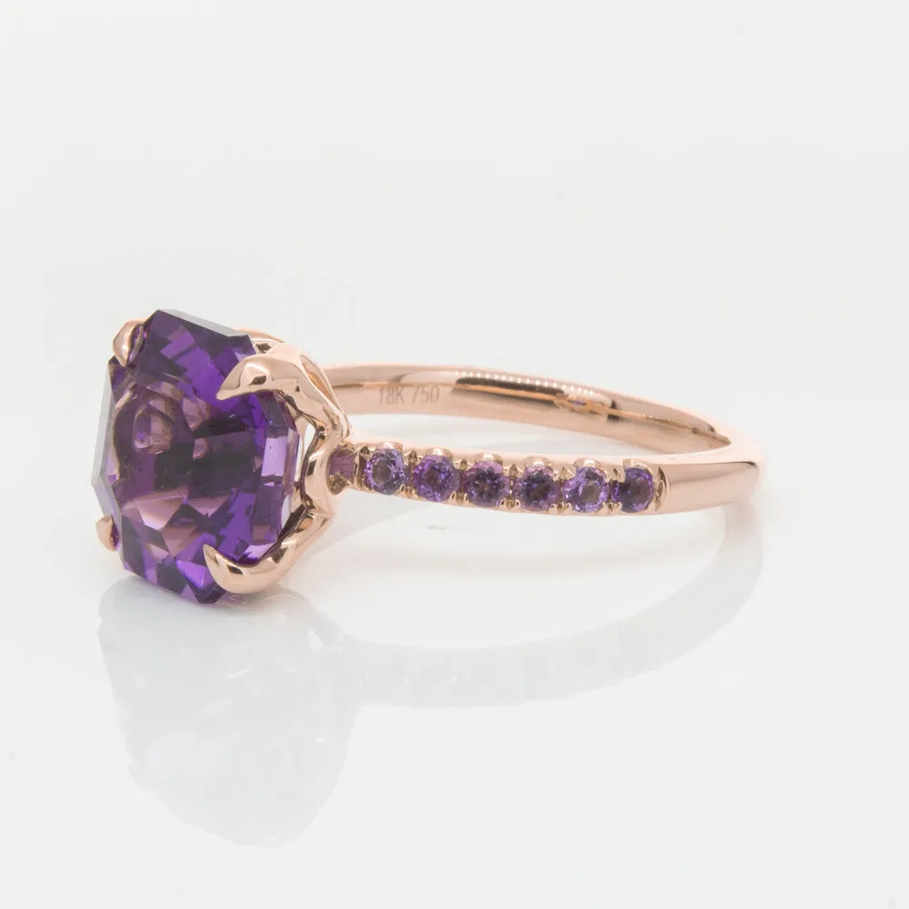 18ct Rose Gold Amethyst Octavus Ring