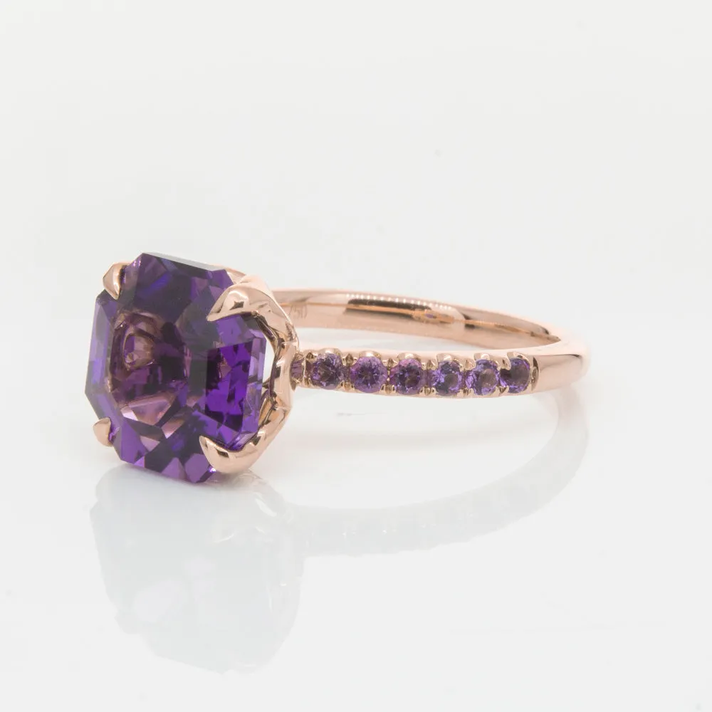 18ct Rose Gold Amethyst Octavus Ring